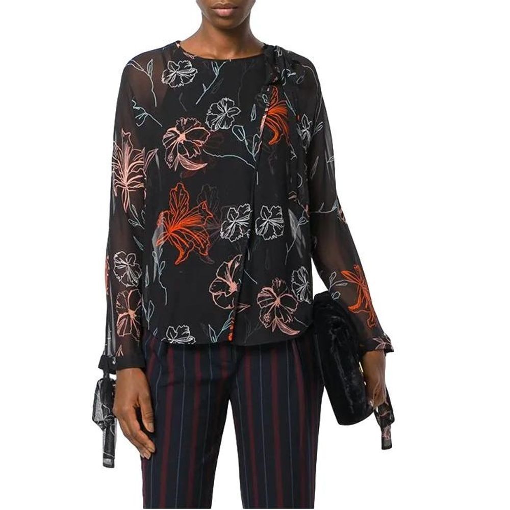 DVF Diane Von Furstenberg Floral Printed Blouse